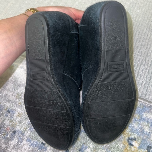 Toms Lace Up Bootie Wedges, Black, Size 8 - Picture 6 of 7